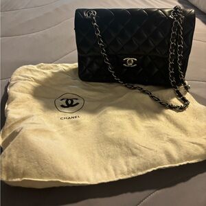 Chanel Black Quilted Lambskin Classic Double Flap Medium
